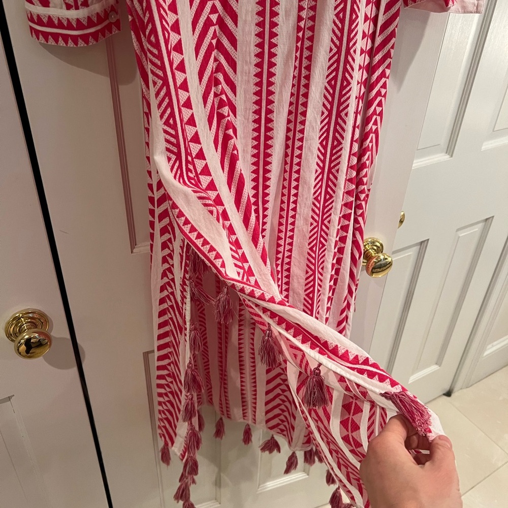 Pink and white tassel caftan - Picture 5 of 6